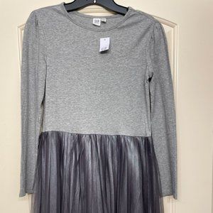 NWT Grey Girls dress with tulle skirt